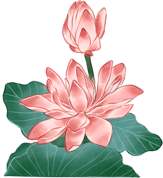 Decorative Traditional Painting Elements Lotus Flower